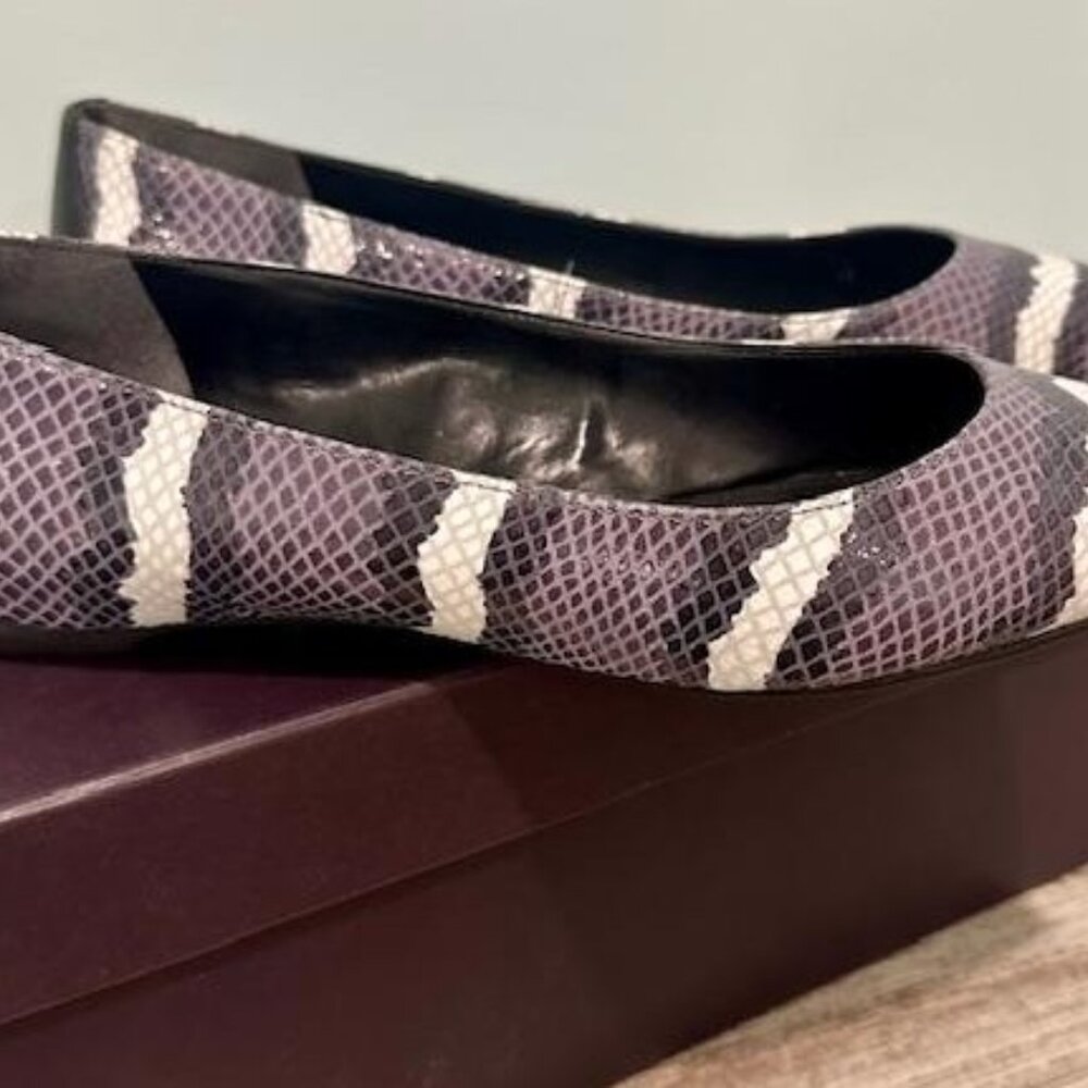 Enzo Angiolini Flats, Size 7.5, Snake print leather